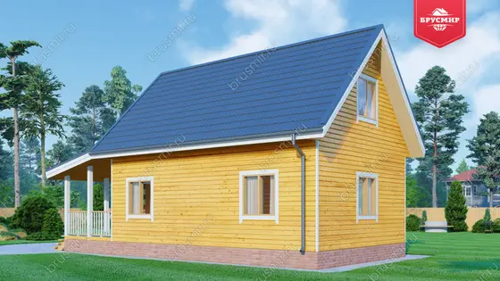 Дом из бруса с мансардой ДБ №127 - фото 2