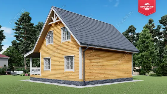 Дом из бруса с мансардой ДБ №6 - фото 3