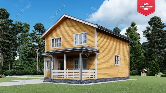 Проект дома из бруса ДБ №181, 127.2м², 2 эт., 5 комн. - фото 2