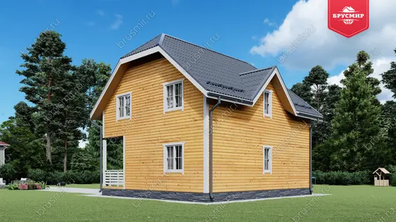 Проект дома из бруса ДБ №191, 116.9м², 1.5 эт., 6 комн. - фото 2