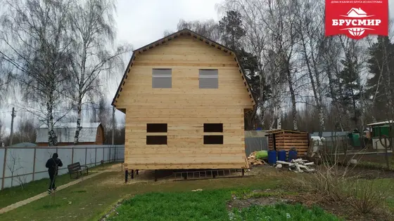 Строительство дома 6х6 м из обрезного бруса 150х150 мм. Московская область