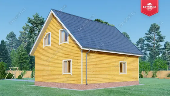 Дом из бруса с мансардой ДБ №42 - фото 2