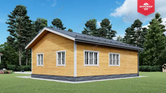 Проект дома из бруса ДБ №182, 74.8м², 1 эт., 4 комн. - фото 2