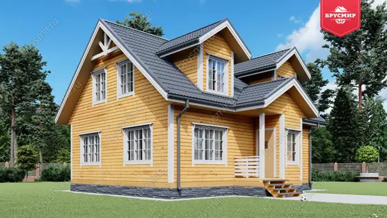 Дом из бруса с мансардой ДБ №78 - фото 4