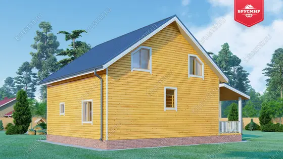 Полутораэтажный дом из бруса ДБ №49 - фото 3