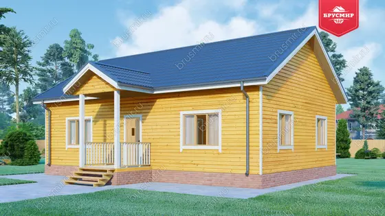 Одноэтажный дом из бруса ДБ №142
