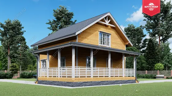 Полутораэтажный дом из бруса ДБ №30 - фото 4