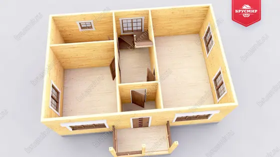 Дом из бруса с мансардой ДБ №72 - фото 5