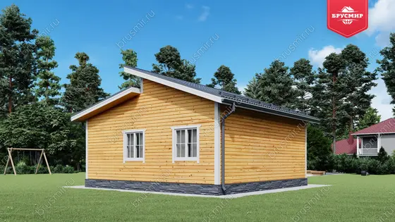 Проект дома из бруса ДБ №184, 43.9м², 1 эт., 3 комн. - фото 3