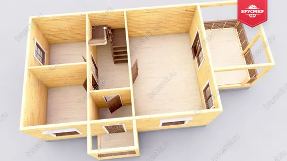 Полутораэтажный дом из бруса ДБ №20 - фото 5