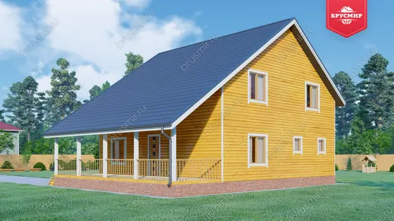 Полутораэтажный дом из бруса ДБ №138 - фото 2