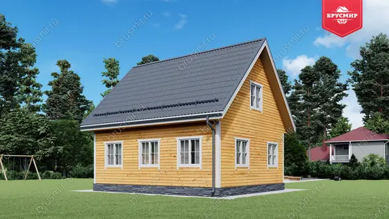 Проект дома из бруса ДБ №193, 78.8м², 1 эт. + манс., 4 комн. - фото 3