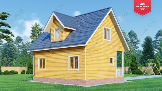 Дом из бруса с мансардой ДБ №103 - фото 4