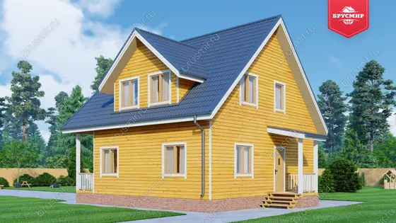 Дом из бруса с мансардой ДБ №95 - фото 2