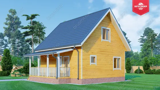 Дом из бруса с мансардой ДБ №90 - фото 2