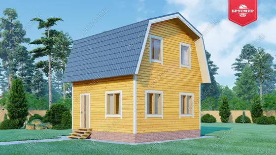 Дом из бруса с мансардой ДБ №17