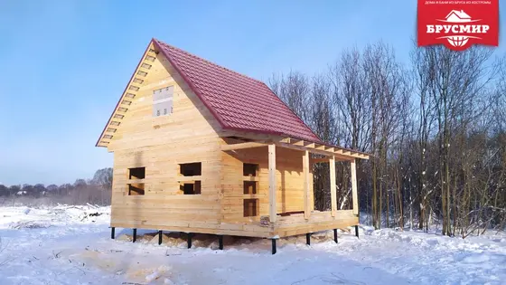 Строительство дома 6х6 м из обрезного бруса 150х150 мм. Московская область, Ленинский городской округ