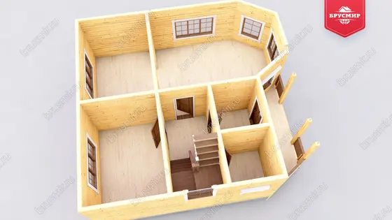 Полутораэтажный дом из бруса ДБ №11 - фото 5