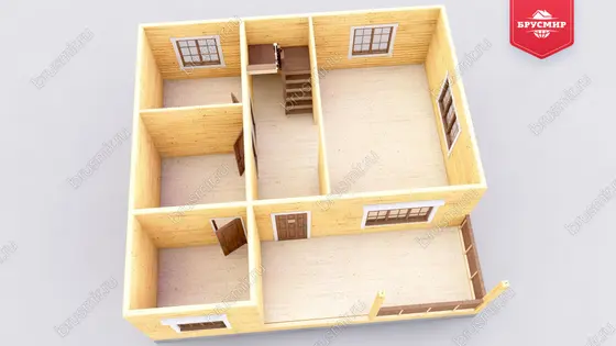 Дом из бруса с мансардой ДБ №79 - фото 5