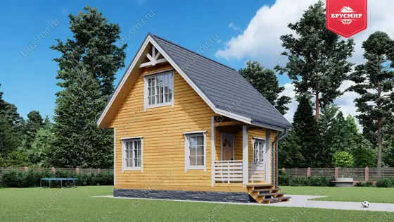 Дом из бруса с мансардой ДБ №26 - фото 4