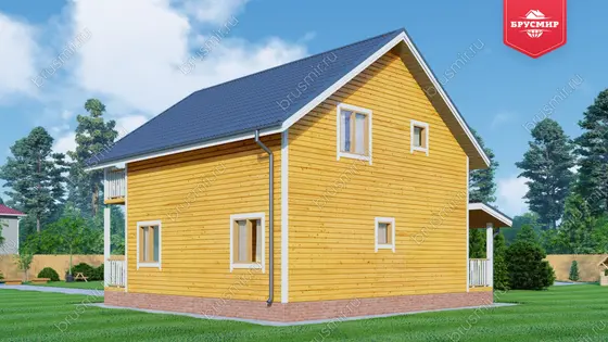 Полутораэтажный дом из бруса ДБ №105 - фото 2