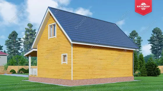 Дом из бруса с мансардой ДБ №122 - фото 2