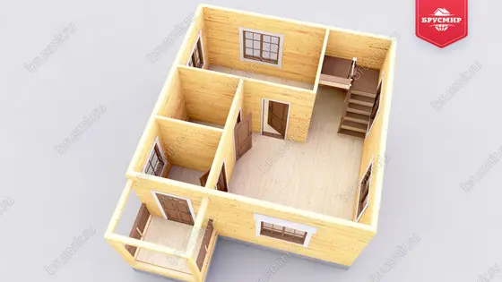 Дом из бруса с мансардой ДБ №26 - фото 5