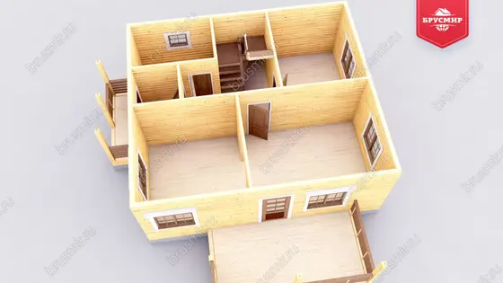 Дом из бруса с мансардой ДБ №67 - фото 5