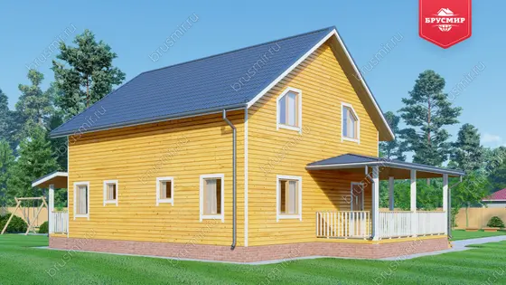 Полутораэтажный дом из бруса ДБ №170 - фото 3