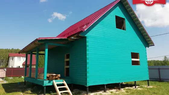 Строительство дома из бруса. Пушкинский район, деревня Коптелино