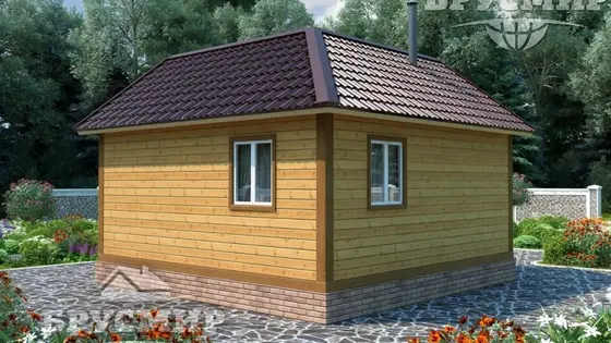 Проект бани из бруса 6х6м №11 - фото 3