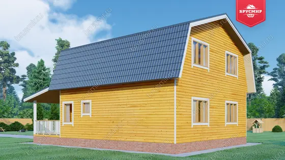 Дом из бруса с мансардой ДБ №54 - фото 2