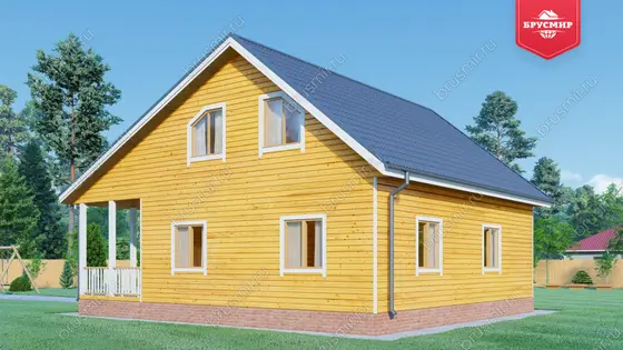 Дом из бруса с мансардой ДБ №83 - фото 3