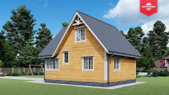 Дом из бруса с мансардой ДБ №13 - фото 3