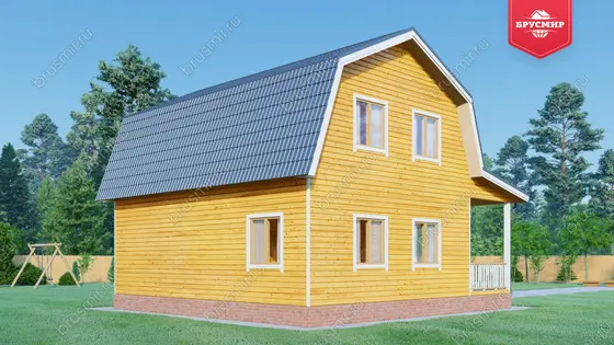 Дом из бруса с мансардой ДБ №71 - фото 3