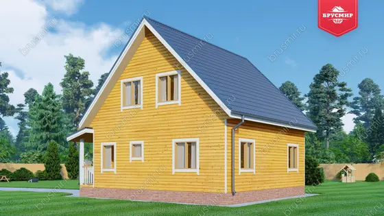 Дом из бруса с мансардой ДБ №129 - фото 2