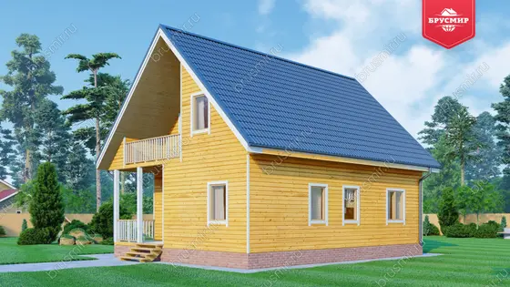 Дом из бруса с мансардой ДБ №107 - фото 2