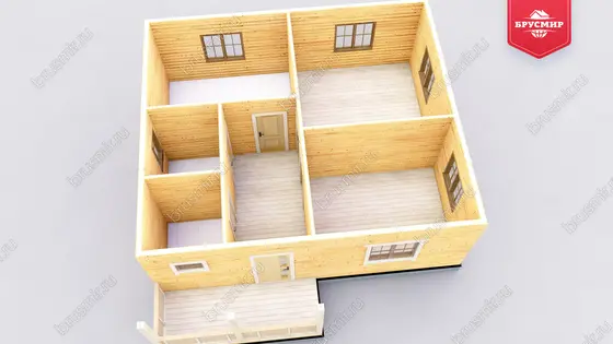 Проект дома из бруса ДБ №195, 49.6м², 1 эт., 2 комн. - фото 5