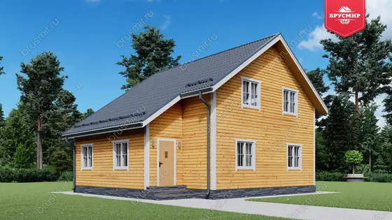 Проект дома из бруса ДБ №180, 137м², 1.5 эт., 5 комн. - фото 2