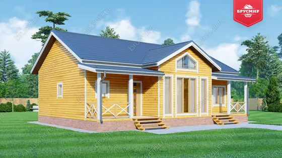 Одноэтажный дом из бруса ДБ №163 - фото 4