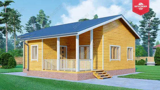 Одноэтажный дом из бруса ДБ №156