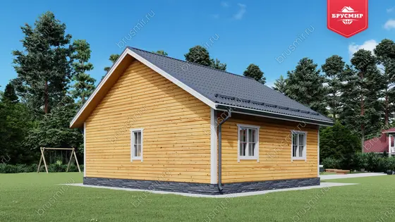 Проект дома из бруса ДБ №176, 56.5м², 1 эт., 3 комн. - фото 3