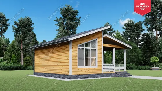 Проект дома из бруса ДБ №184, 43.9м², 1 эт., 3 комн. - фото 4