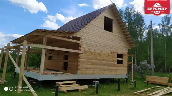 Строительство дома из бруса. Владимирская обл., Кольчугинский район,СНТ Лесное
