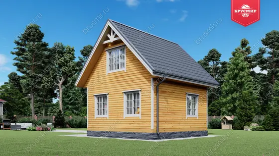 Дом из бруса с мансардой ДБ №26 - фото 2