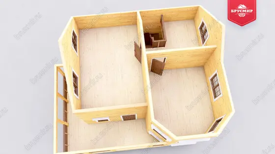 Полутораэтажный дом из бруса ДБ №16 - фото 8