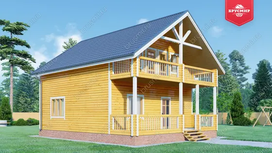 Полутораэтажный дом из бруса ДБ №34 - фото 4