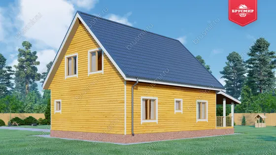 Дом из бруса с мансардой ДБ №140 - фото 3