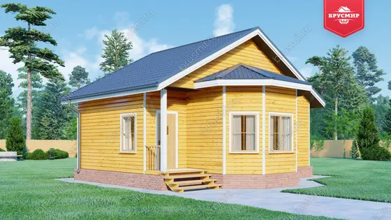 Одноэтажный дом из бруса ДБ №136