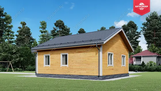 Проект дома из бруса ДБ №196, 65м², 1 эт. - фото 3